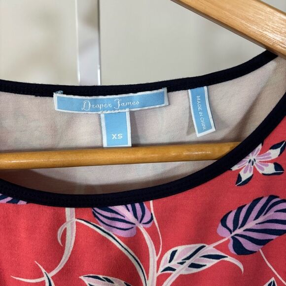 Draper James Coral Ponte A-Line Mini Dress with Cap Sleeves women’s XS floral - Picture 4 of 5